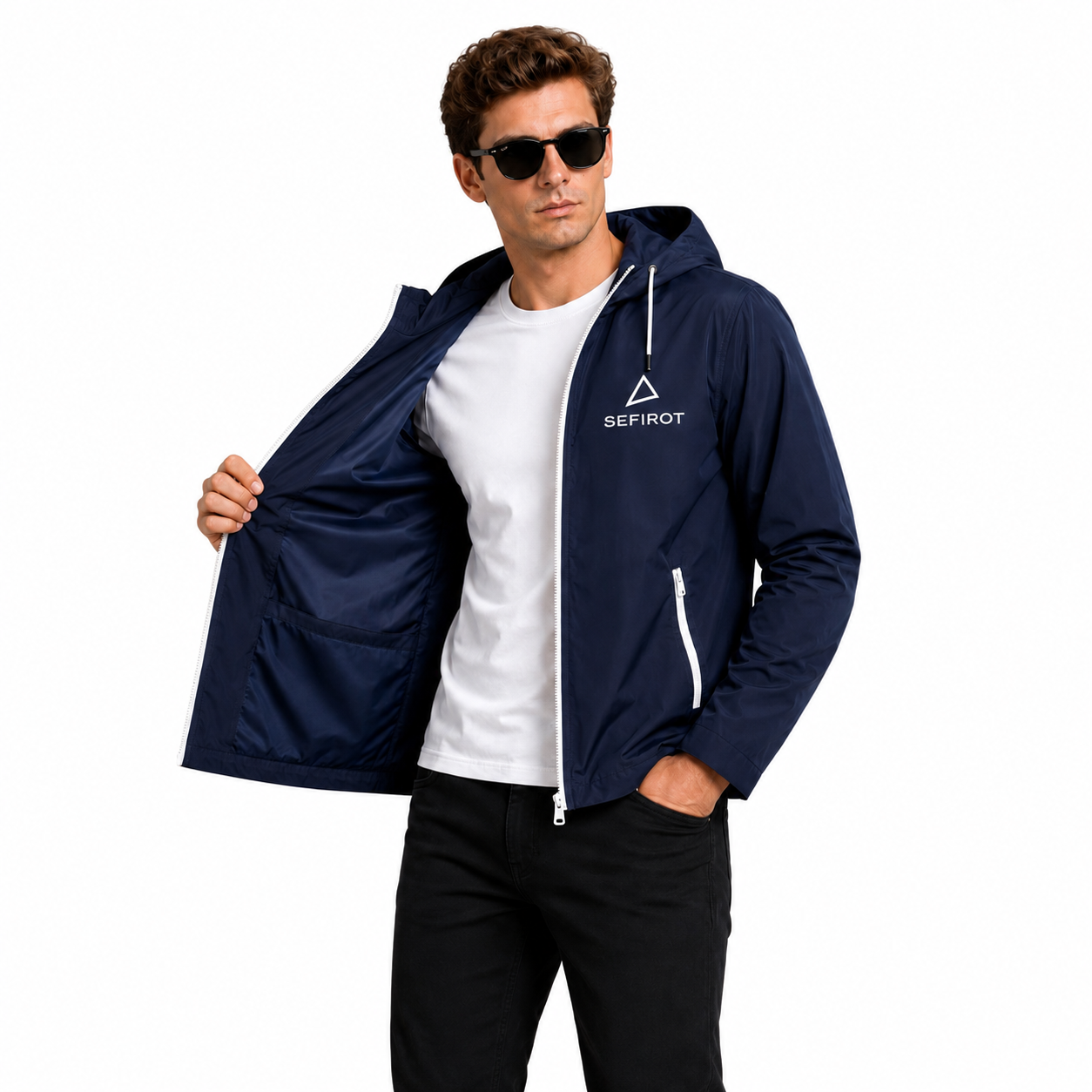 Chaqueta Impermeable Sefirot para Hombre con Capota – Ligera y Cortaviento