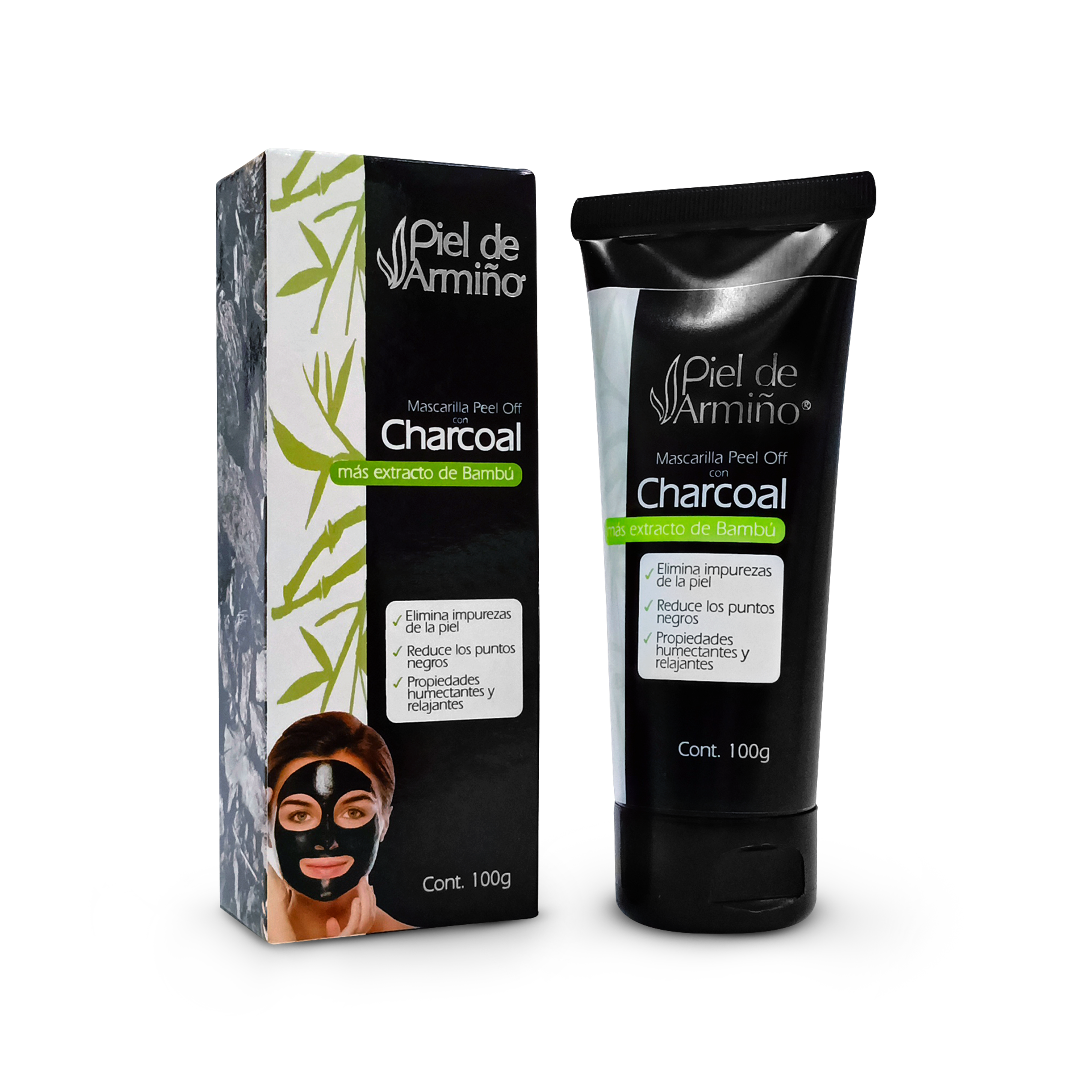 Combo - Jabón Facial con Charcoal +  Mascarilla Peel Off con Charcoal | Piel de Armiño